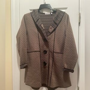 Habitat Quilted Tan Jacket with Black Trim